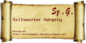 Szilveszter Gergely névjegykártya